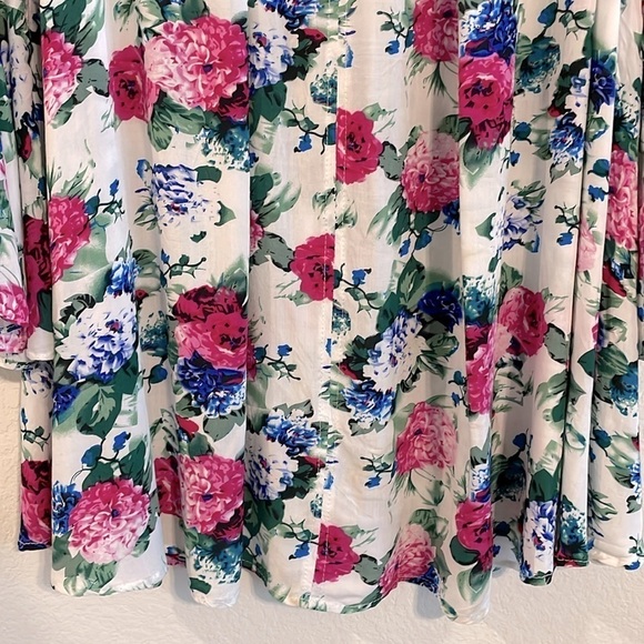 Umgee Women's Dress Small White Bohemian Oversized Floral Cottagecore Prairie - Picture 5 of 14